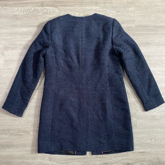 NWT RSVP by‎ Talbots Lurex Metallic Blue Tweed Jacket Bow Size 6 - Picture 8 of 8